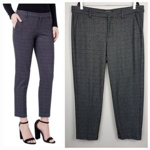 Liverpool Kelsey Gray and Red Plaid Print Straight Leg Ponte Trousers 18W